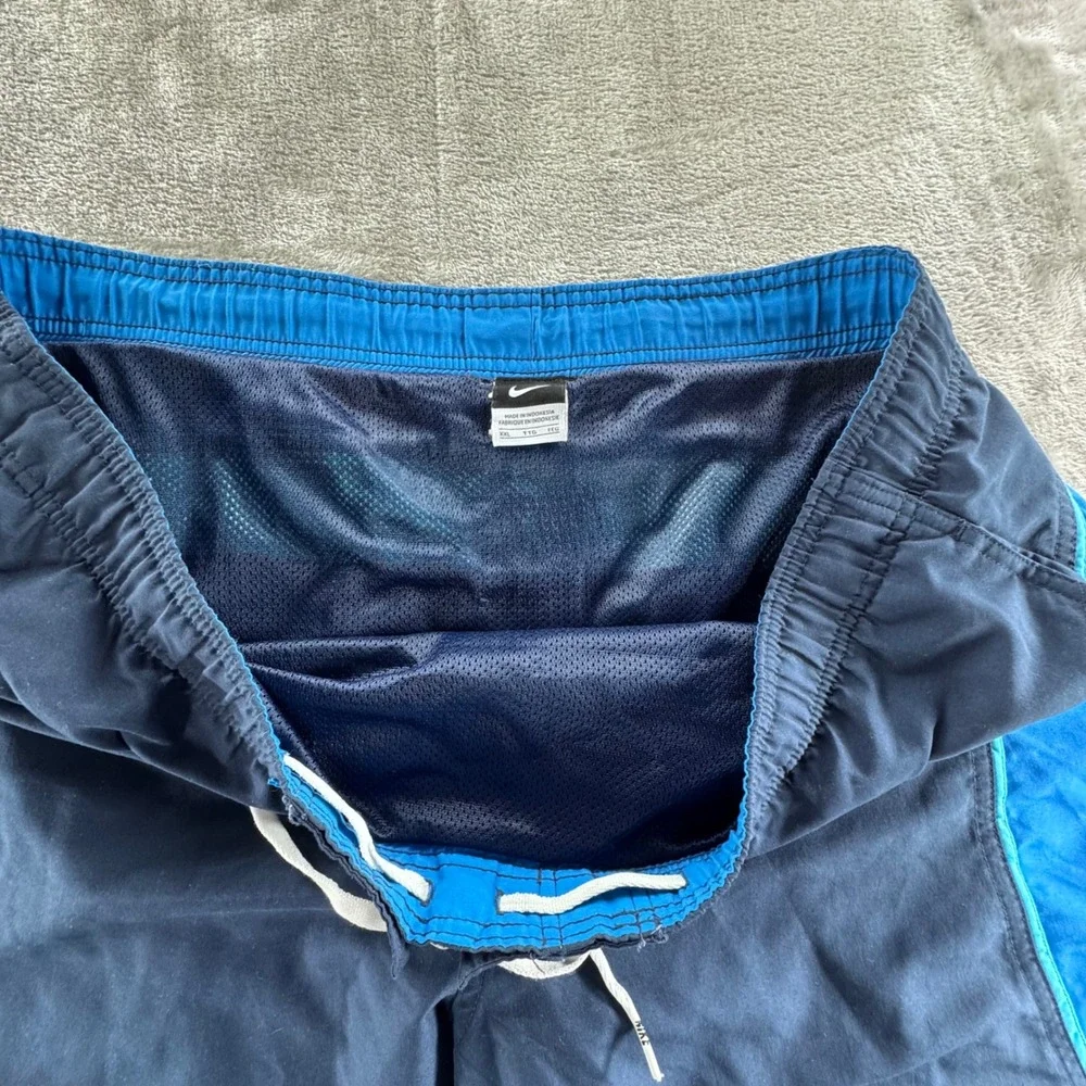 Nike Swim Trunks‎ Mens XXL Blue Colorblock Swoosh Lined Beach Board Shorts